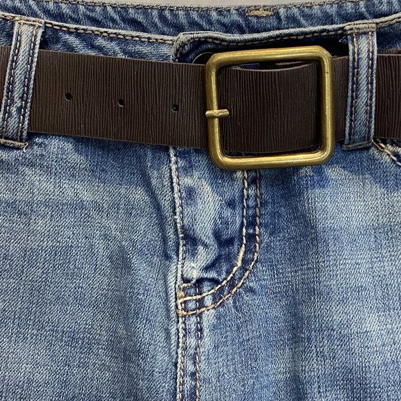 VINTAGE APT. 9 -- Short Shorts, Distressed Denim, Leather Stud Belt, Never Worn - Picture 6 of 14